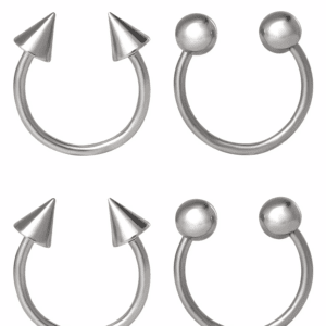 Women'S Stainless Steel 14G Horseshoe Nose Rings, 4 Pack