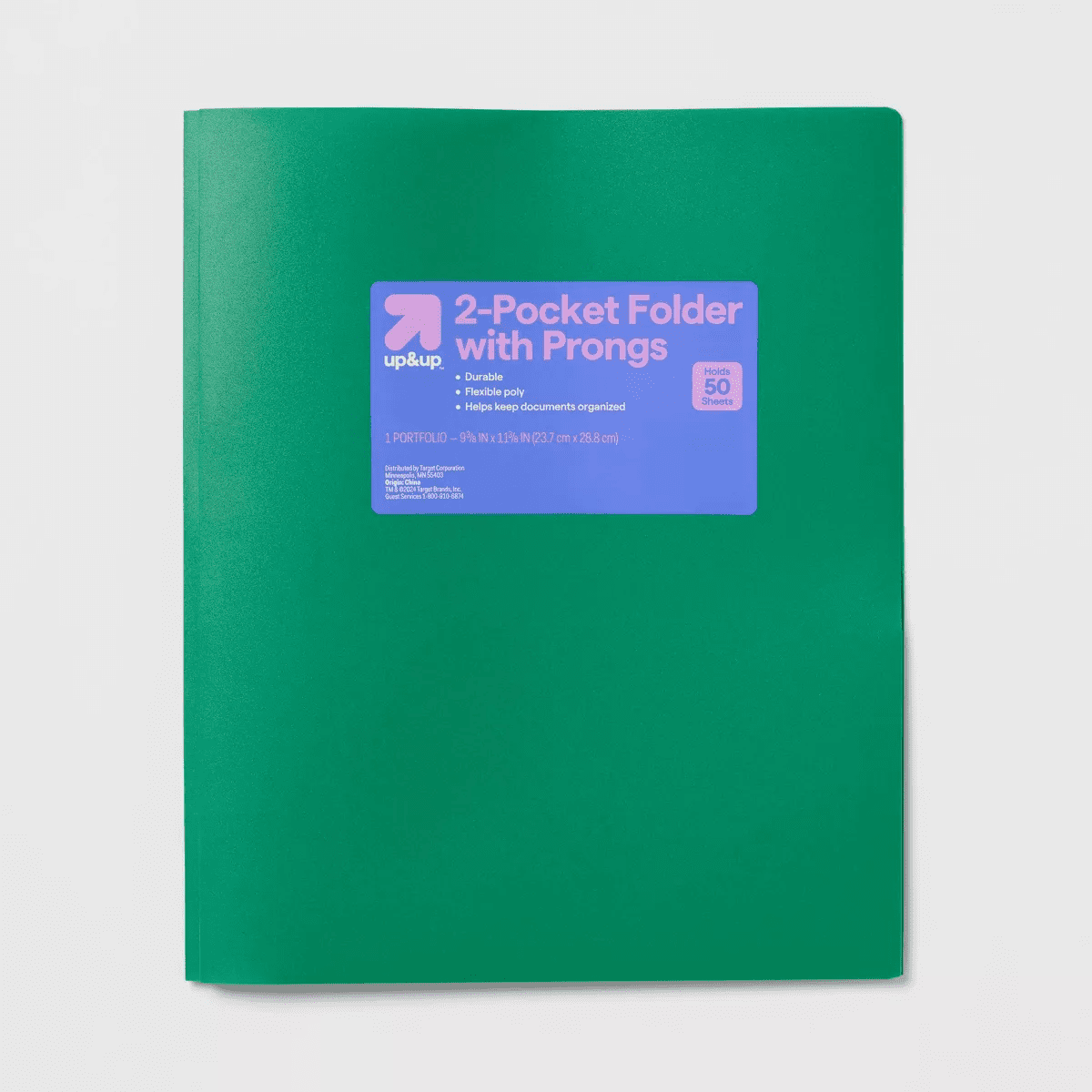 2 Pocket Plastic Folder with Prongs - Up&Up - Image 6