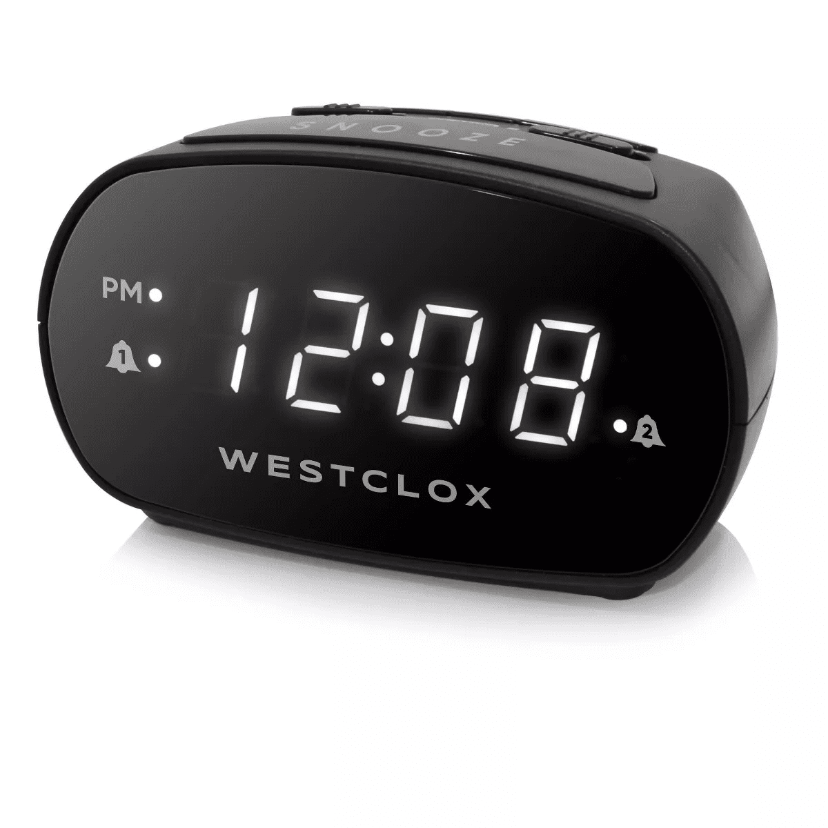 Dual Alarm Clock Black - Westclox: Electric, Battery Backup, Oversized Snooze, Modern Table Clock - Image 3