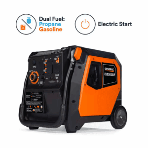 5200/3900-Watt Dual Fuel Inverter Generator, Fully Enclosed Case and Easy-To-Use Electric Start with Battery Included
