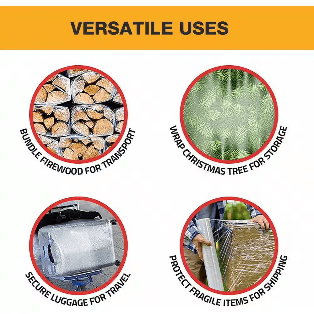 18 In. W X 1500 Ft. L 80 Gauge Pallet Wrap Stretch Wrap Hand Shrink Wrap (4-Roll), for Packaging - Image 5