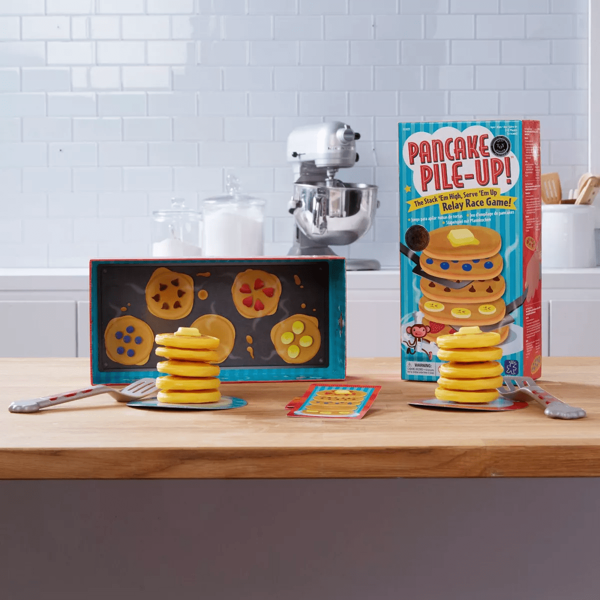 Educational Insights Pancake Pile-Up! Race Game: Math Learning, Fine Motor Skills, 2-Player Board Activity - Image 2