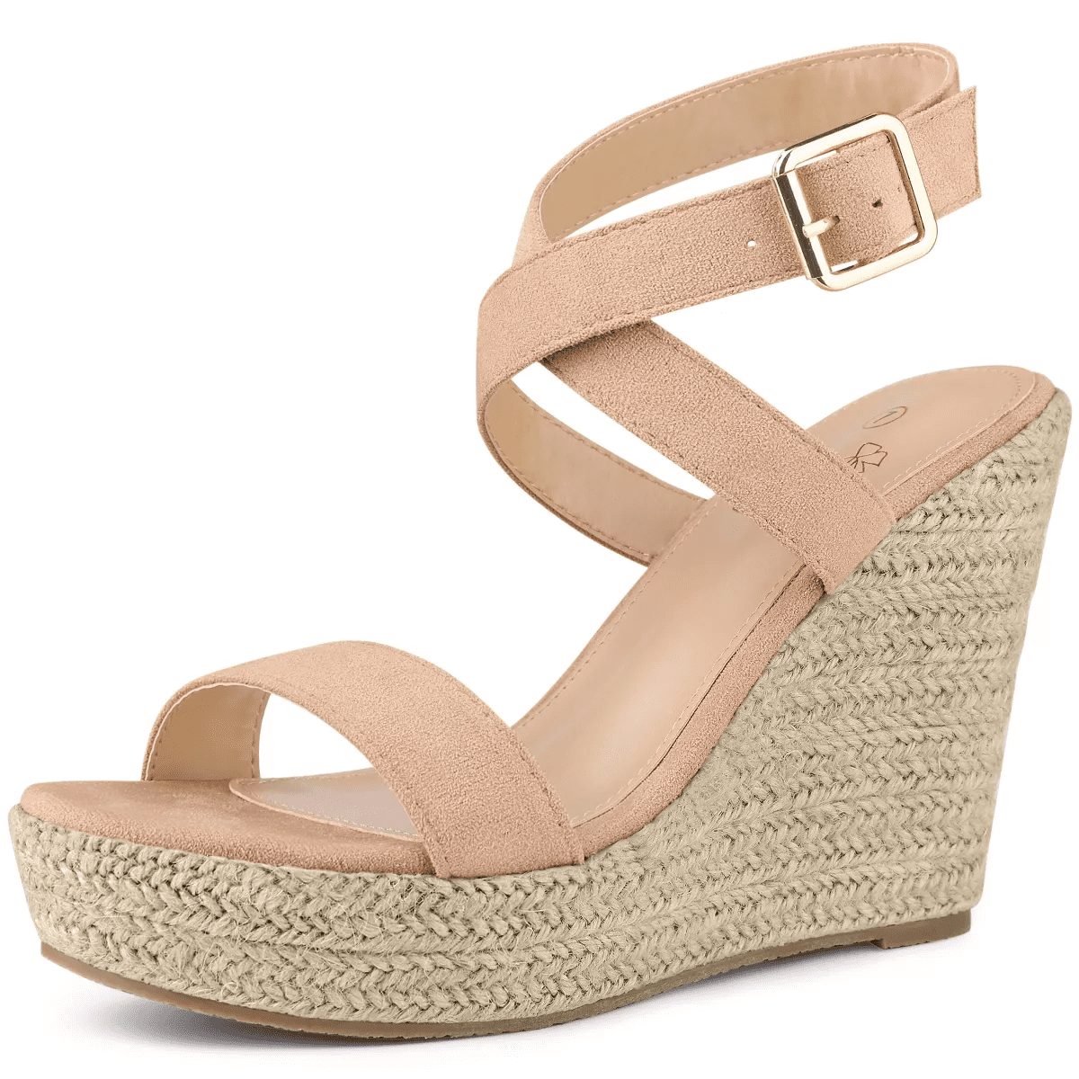 BLISSFUL STEP Women'S Slingback Crisscross High Espadrille Wedge Heel Sandals - Image 12