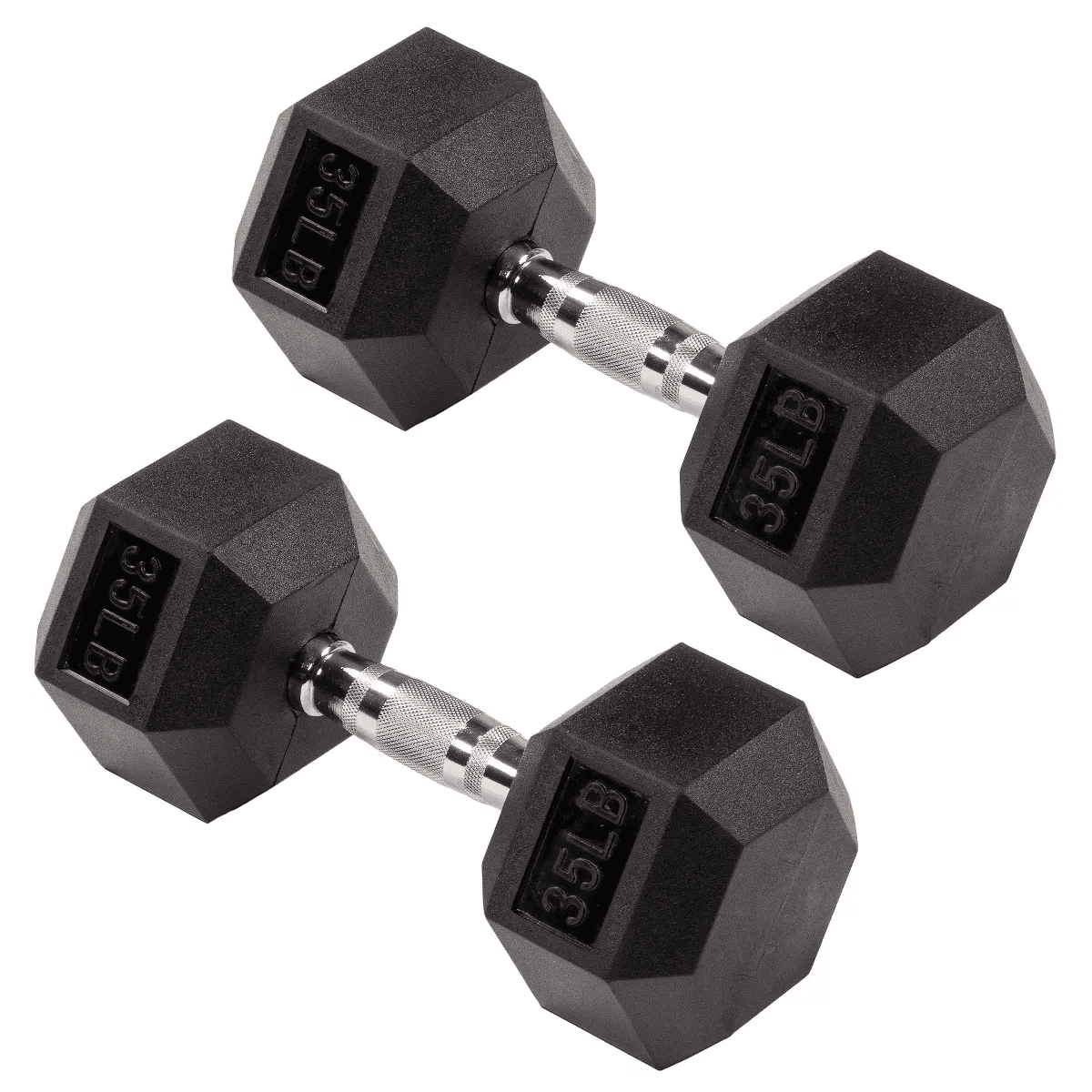 Signature Fitness Hex Dumbbells Non-Slip Free Weights Full Body Strength Training Home Gym Workout Equipment Set - Image 7