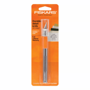 Fiskars Softgrip Detail Knife: Silver Craft Cutter, Manual Titanium Blade, Art & Stationery Tool, 8.25" Length