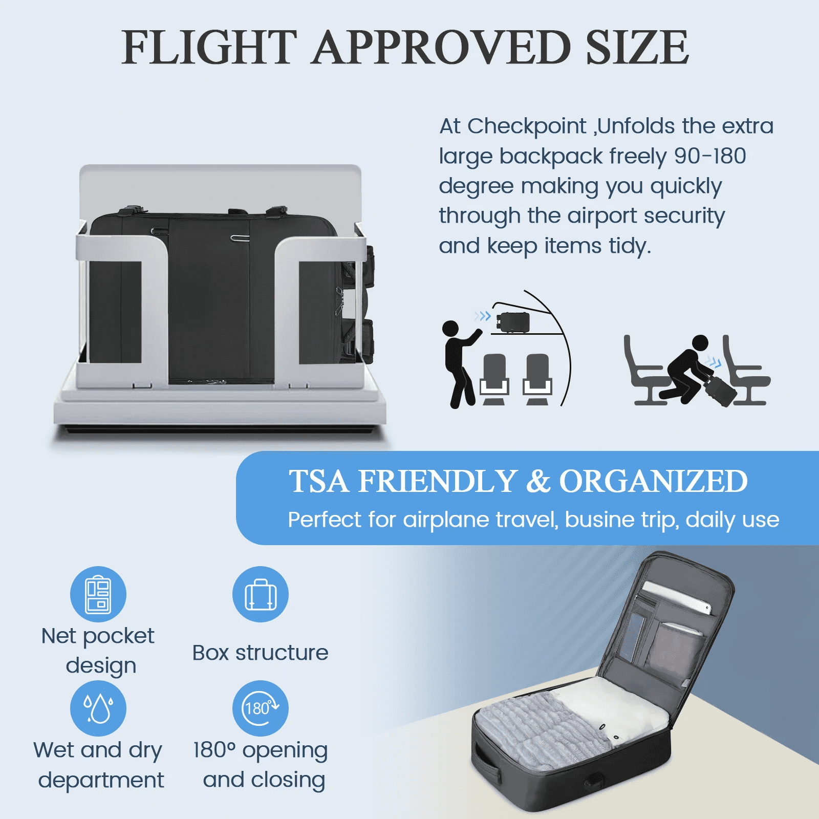 Travel Backpack for Women with USB Charging Port, Tsa-Approved Laptop Backpack, Lightweight Carry on Backpack Fit 15.6” Laptop for Weekend Trips, Business Travel & Hiking, Black - Image 3