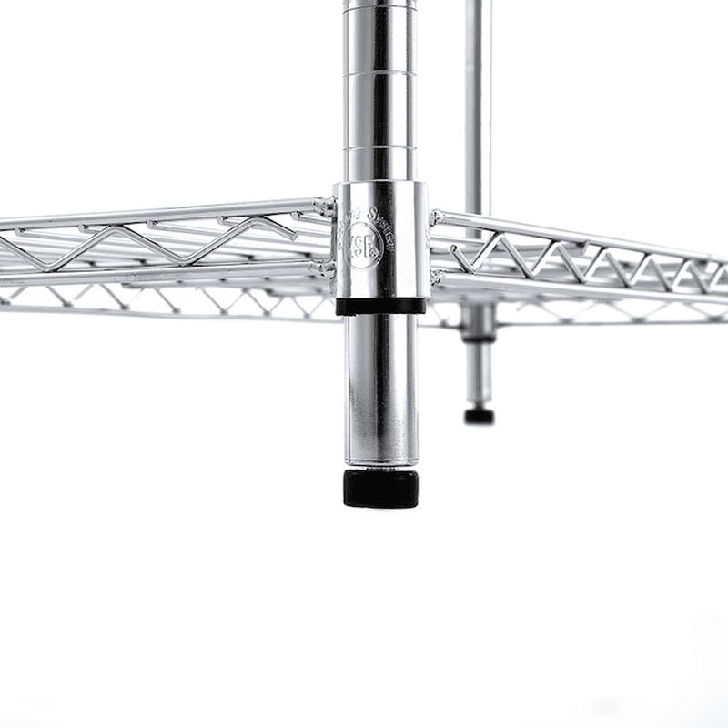 4 -Tier Chrome Metal Utility Shelving Unit with Wire Shelves ( 35.7-In W X 14-In D X 53-In H ) - Image 11