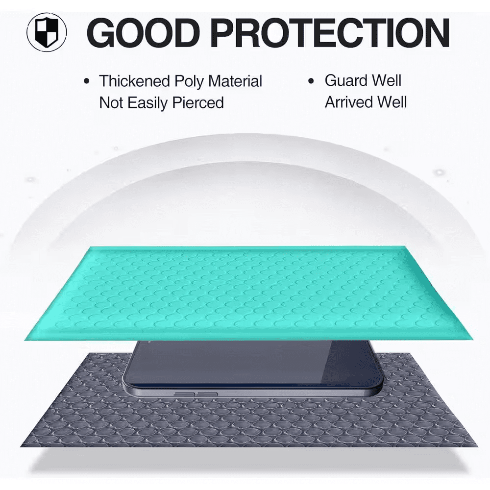 10.5 X 16 In. Poly Bubble Mailers Teal 25 Pack Padded Envelopes Opaque Self Seal Waterproof Shipping Bags - Image 6