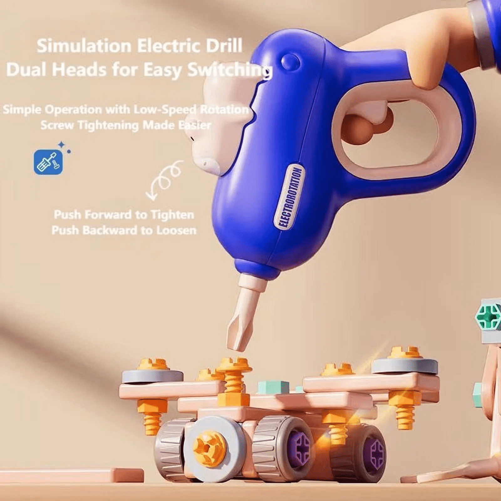 160PCS Kids Tool Set Toys,Stem Educational Construction Building Toy with Screw Assembly&Electric Drill,Creative Engineering Building Toys and Portable Toolbox for 3-6Year - Image 2