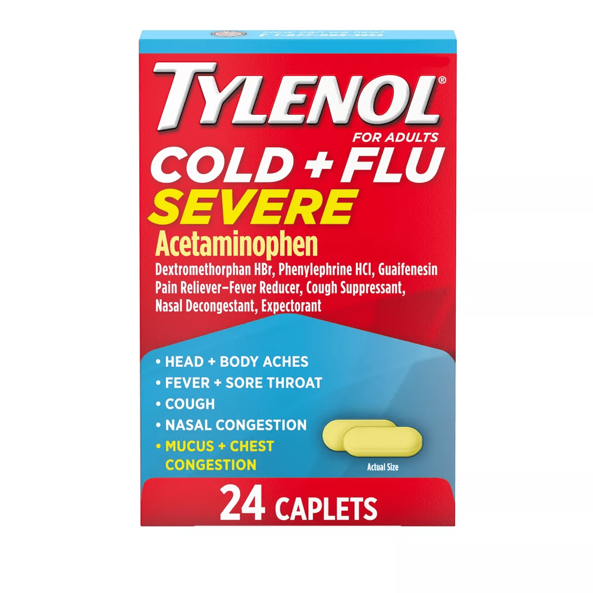 Tylenol Cold & Flu Severe Multi Symptom Caplets - Acetaminophen - 24Ct