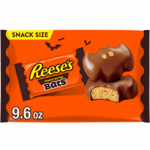 Milk Chocolate Snack Size Peanut Butter Bats Halloween Candy, Bag 9.6 Oz