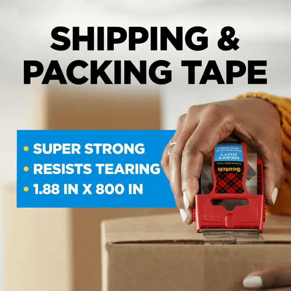 1.88 In. X 22.2 Yds. Heavy Duty Shipping Packaging Tape with Dispenser - Image 2