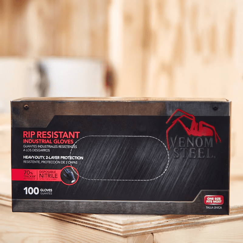 Heavy Duty One Size Fits All 100 -Count Textured -Grip Nitrile Disposable Cleaning Gloves 50 -Pairs - Image 2