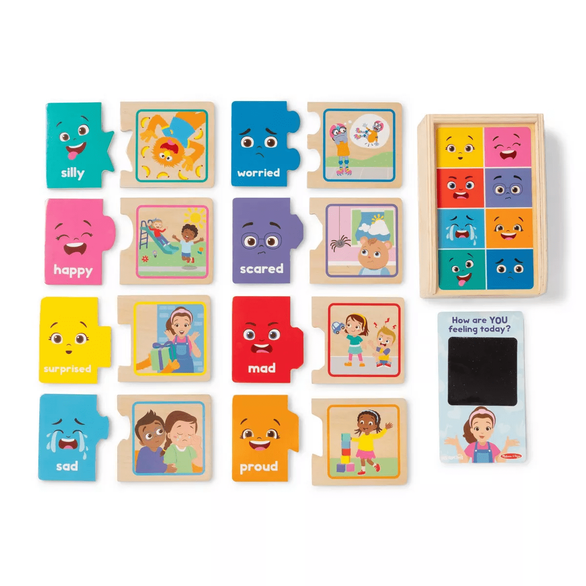 Melissa & Doug Ms. Rachel Big Feelings Puzzles - 16Pc: Educational Wooden Toy for Emotional & Sensory Development - Image 4