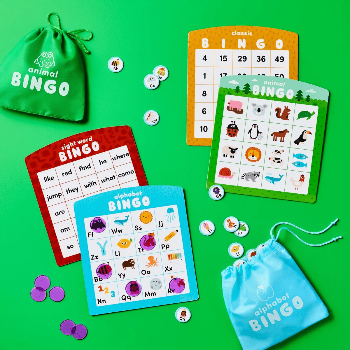 Family Bingo - Gigglescape™: Kids Classic Game, Includes Boards & Game Pieces, 1-6 Players, Ages 3+, Creative Thinking - Image 2