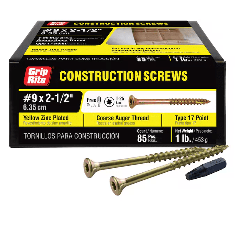 #9 X 3-In Yellow Zinc Interior Wood Screws ( 72 -Per Box ) - Image 9