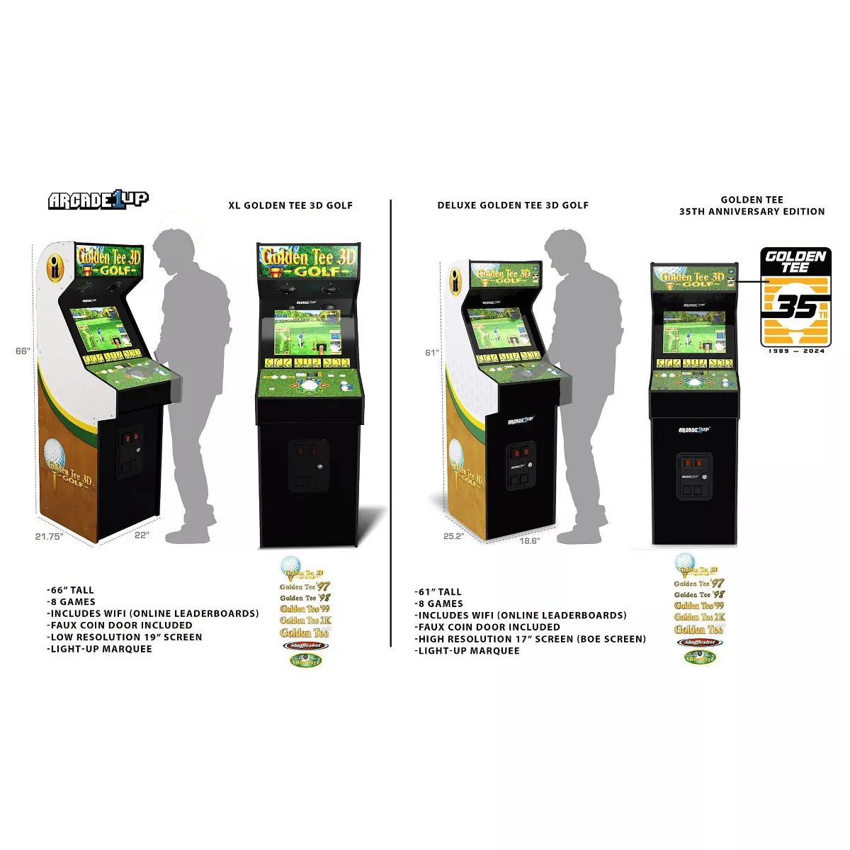 Arcade1Up Golden Tee 3D 35Th Anniversary Deluxe Arcade Machine - Image 7