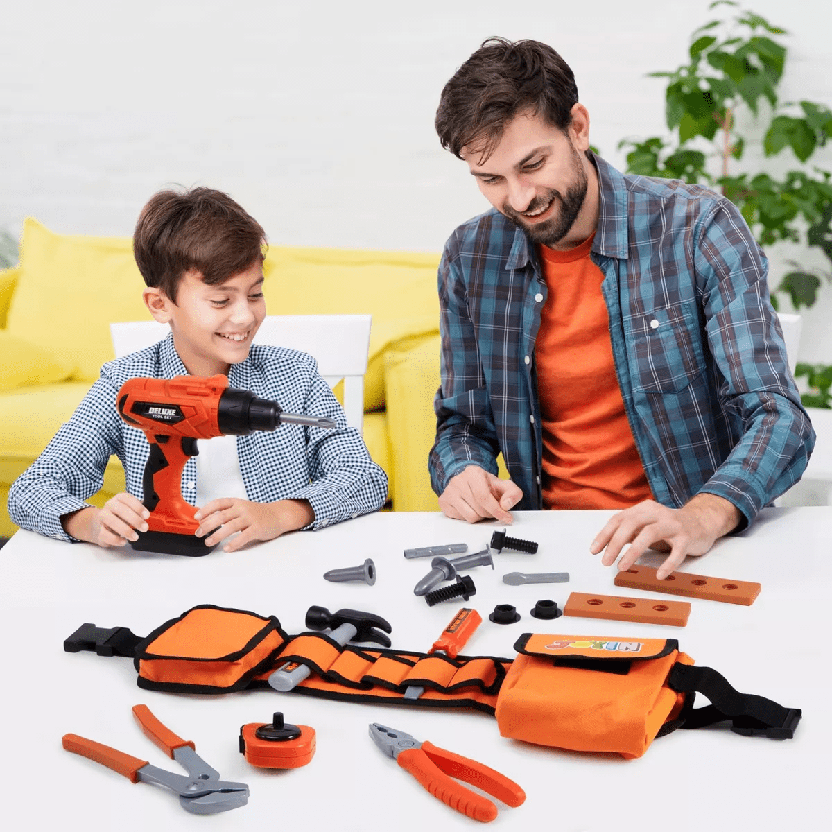 Joyfy 19Pcs Kids Tool Set, Pretend Play Toddler Power Toy Tool with Construction Tool Belt for Boy Girl, Birthday Gift Ages 2 3 4 5 6 7 Years Old - Image 3