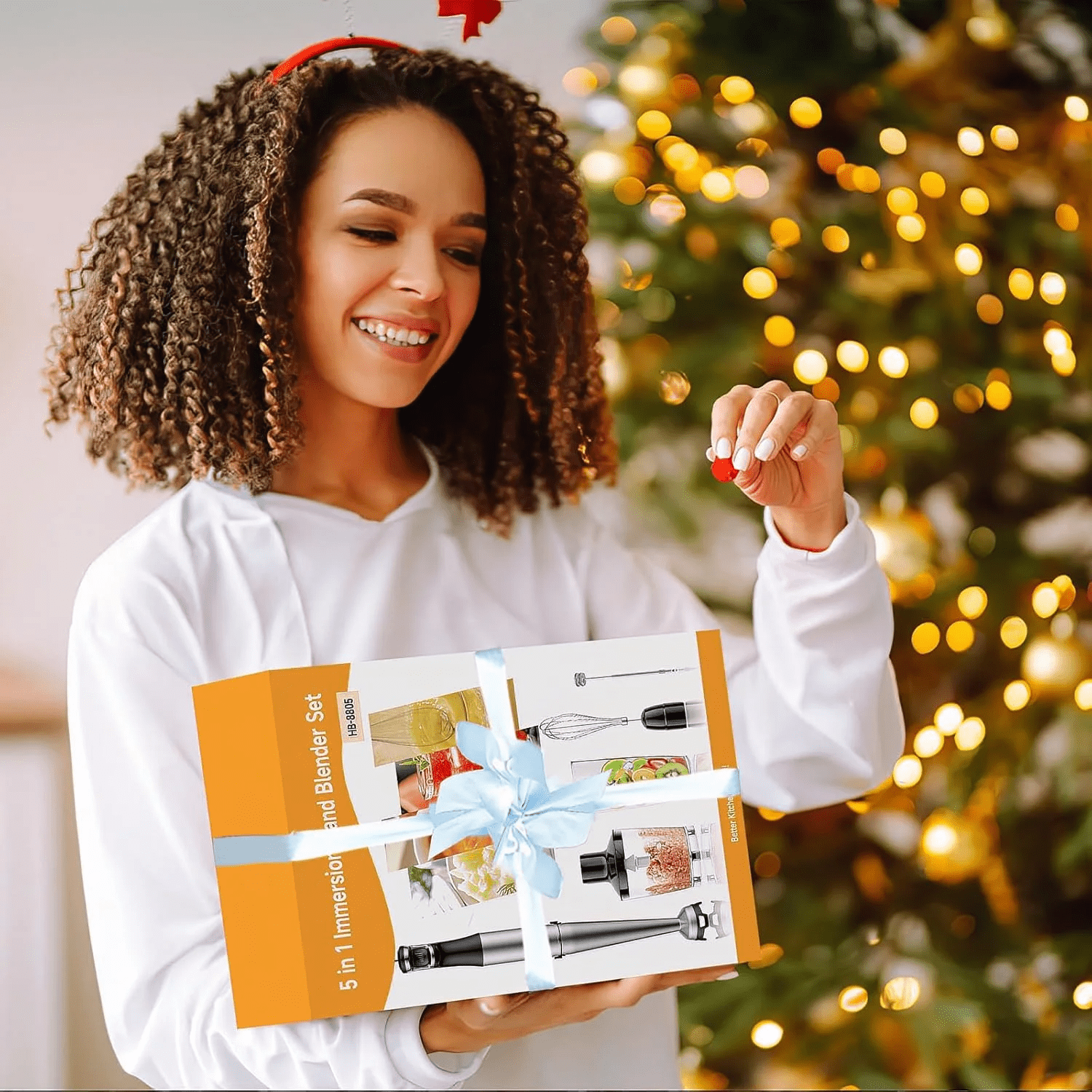 Immersion Blender Handheld Corded Hand Blenders Set 1100W,Trigger Variable Speed 5 in 1 Stick Emulsifier with Chopper,Whisk and Frother for Kitchen - Image 6