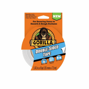 Gorilla Double Sided Tape: Heavy Duty Mounting Adhesive, Black, 1.41" Width, 24' Length, Art & Office Use