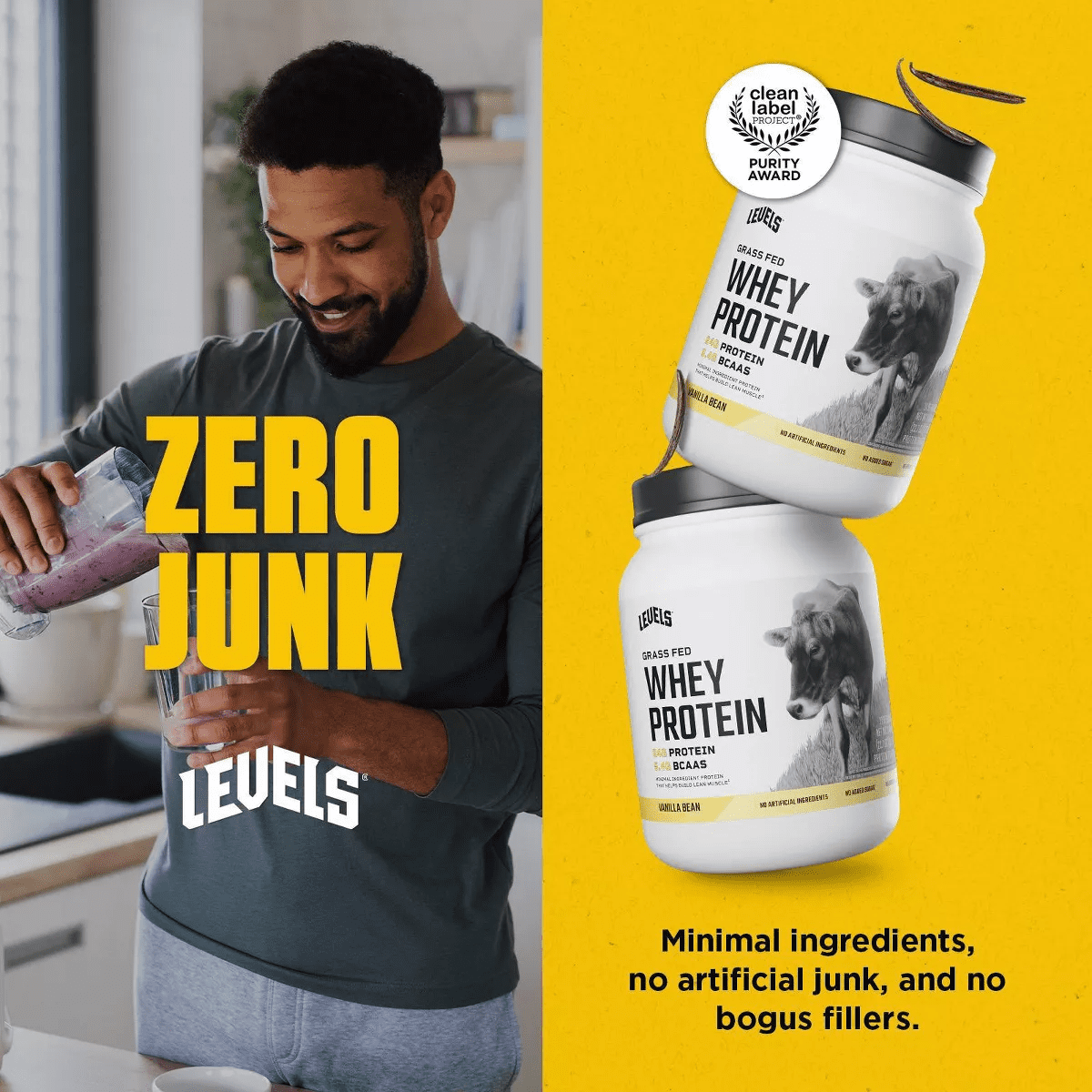 Levels Grass Fed Whey Protein Powder - Vanilla - 23.7Oz - Image 7