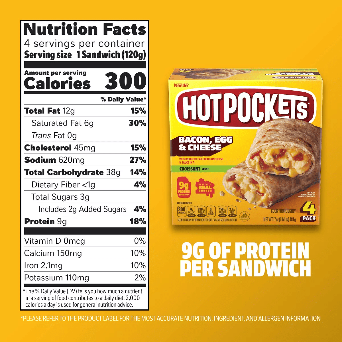 Hot Pockets Croissant Crust Bacon, Egg & Cheese Frozen Breakfast Sandwiches - 17Oz/4Ct - Image 7