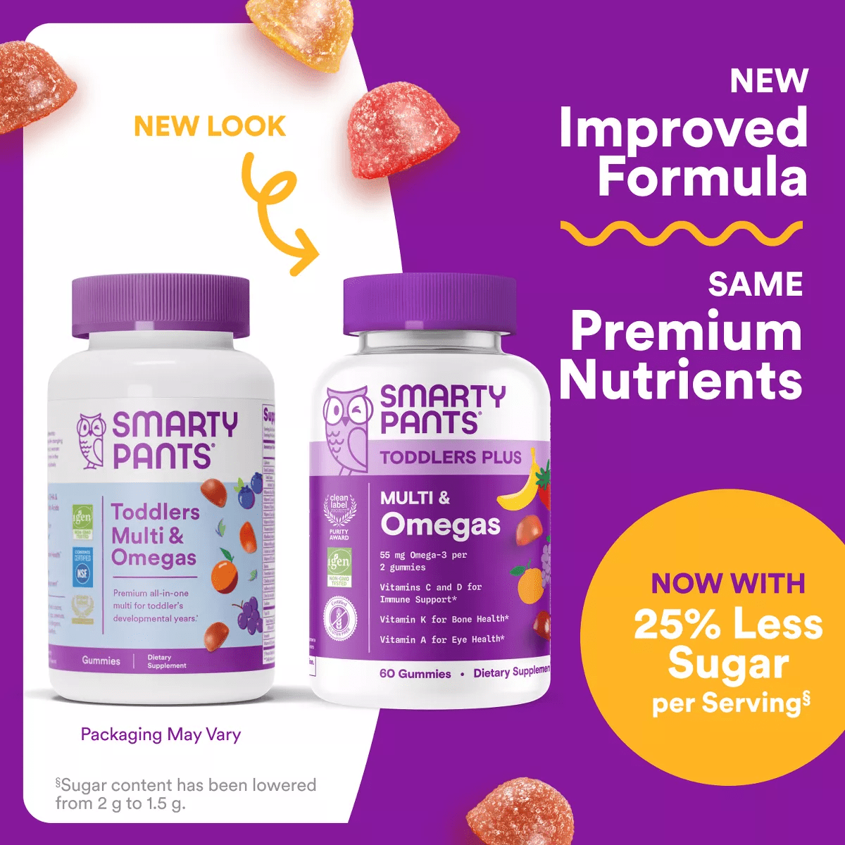 Smartypants Toddler plus Multivitamin & Omegas Gummies with Vitamins C, D3, B12 & Zinc - 60Ct - Image 3