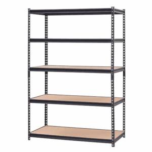 5-Shelf Heavy Duty Adjustable Metal Garage Storage Shelving Unit in Black (48 In. W X 72 In. H X 24 In. D)
