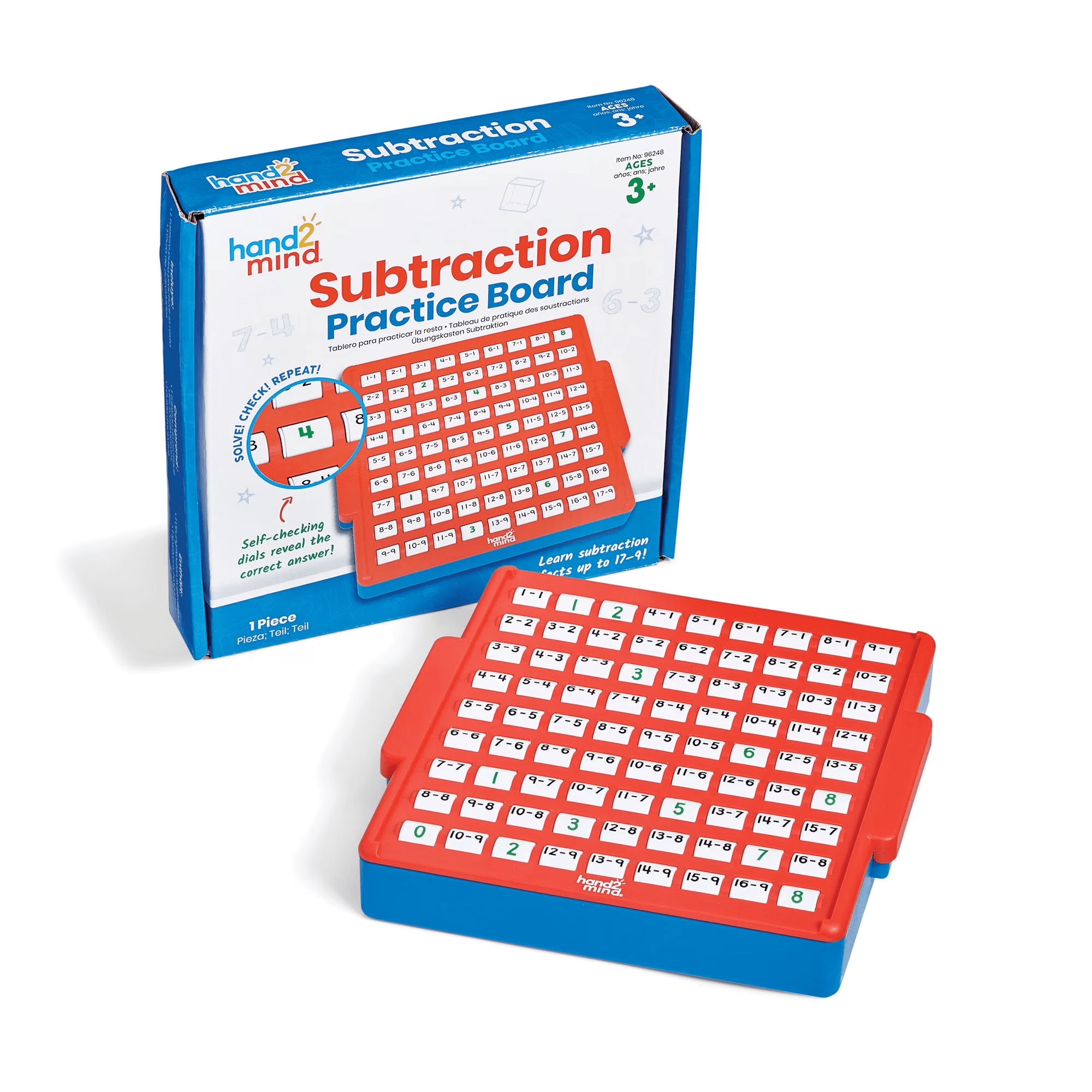 Subtraction Practice Board, Educational Math Games for Kids