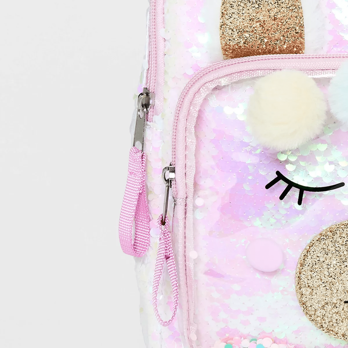Girls' 10.5" Sequin Llama Backpack - Cat & Jack™ Pink: Elementary School, Acrylic Shell, Zip Closure, 3-9 Years - Image 4
