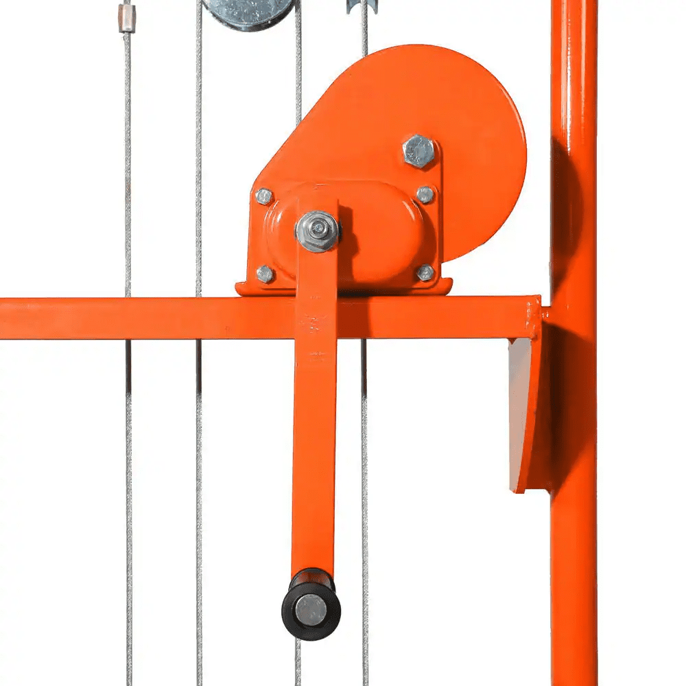 Orange Winch Stacker 330 Lbs. Hand Stacker 40.5 In. Max Lift Manual Pallet Stacker with Adjustable Forks and Fixed Legs - Image 7