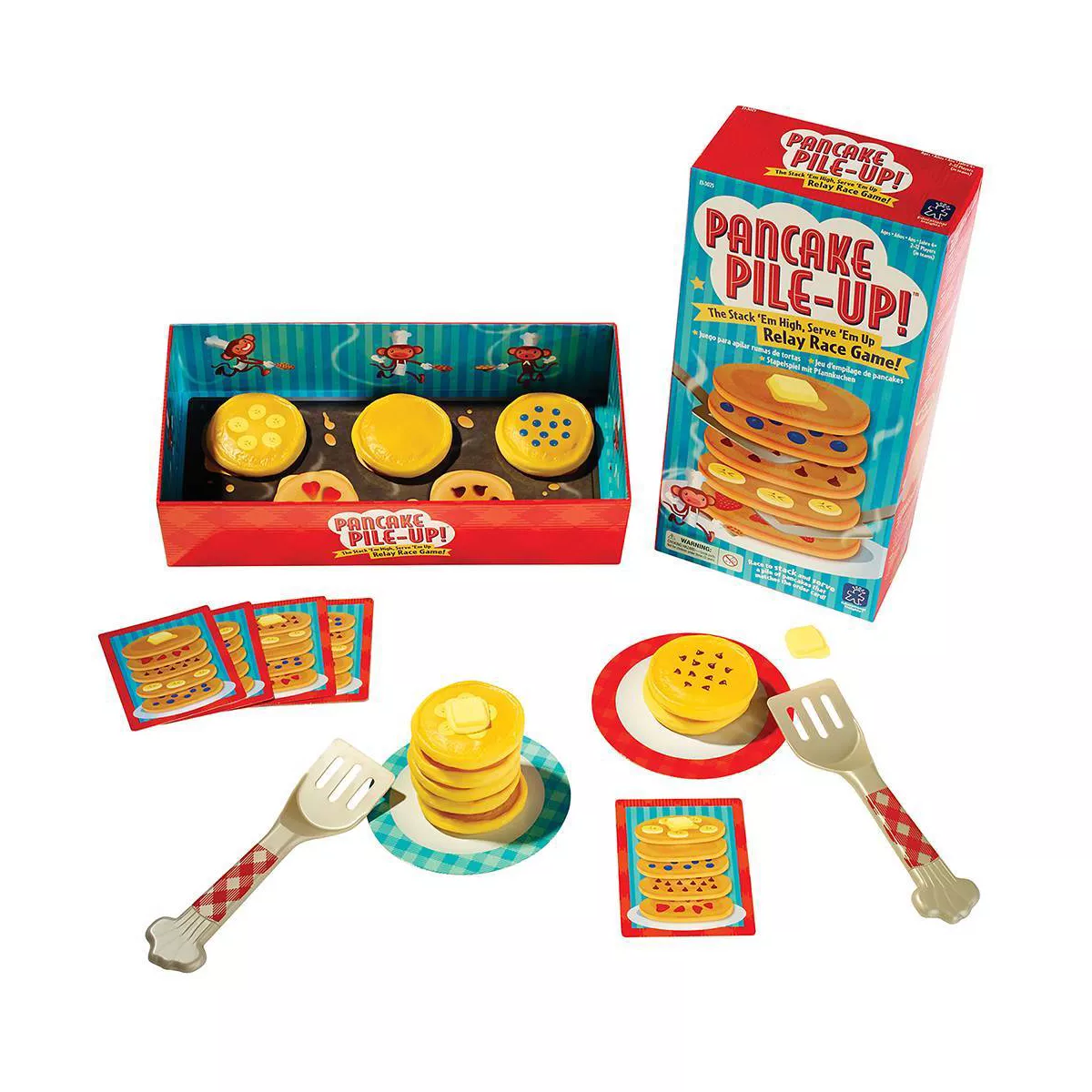 Educational Insights Pancake Pile-Up! Race Game: Math Learning, Fine Motor Skills, 2-Player Board Activity
