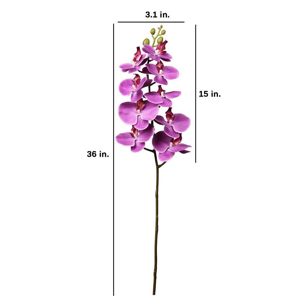 36 In. Purple Indoor Artificial Orchid Flower, 4 Pieces - Image 5