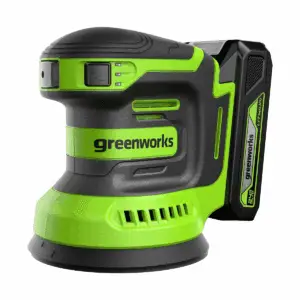 Greenworks POWERALL 24V Cordless 5In Orbital Sander with 2Ah Battery and Charger