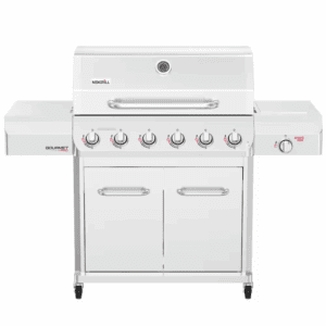 Gourmet Pro 6-Burner Stainless Steel Propane Gas Grill with Searing Side Burner and Griddle Max Insert
