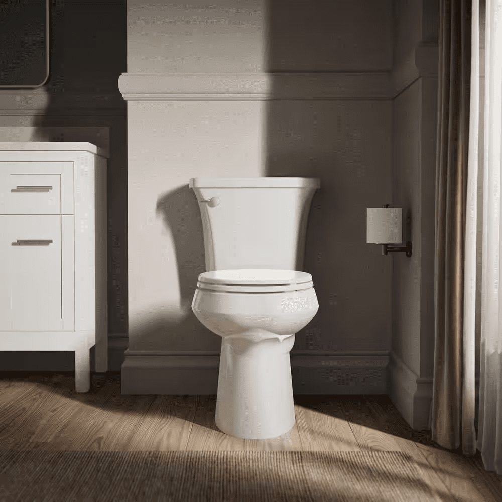Highline Arc 12 In. Rough in 2-Piece 1.28 GFP Single Flush Elongated Chair Height Toilet in White with Soft Close Seat - Image 8