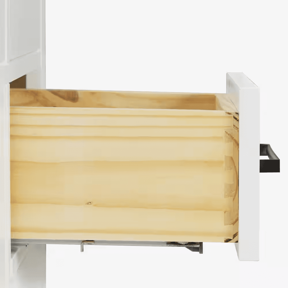 Hepburn 66 In. Double Sink Freestanding Bathroom Vanity in White with Carrara White Quartz Top - Image 11