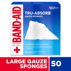 Band Aid Brand First Aid Tru-Absorb Gauze Sponges, 4 in X 4 In, 50 Ct