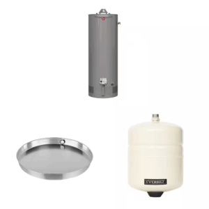 Performance 40 Gal. Natural Gas Water Heater, 22 In. Drain Pan with PVC Fitting and 2.0 Gal. Expansion Tank Combo