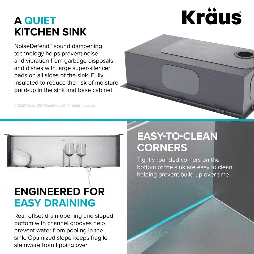 Loften 33 In. Drop-In/Undermount Double Bowl 18 Gauge Stainless Steel Kitchen Workstation Sink with Accessories - Image 11