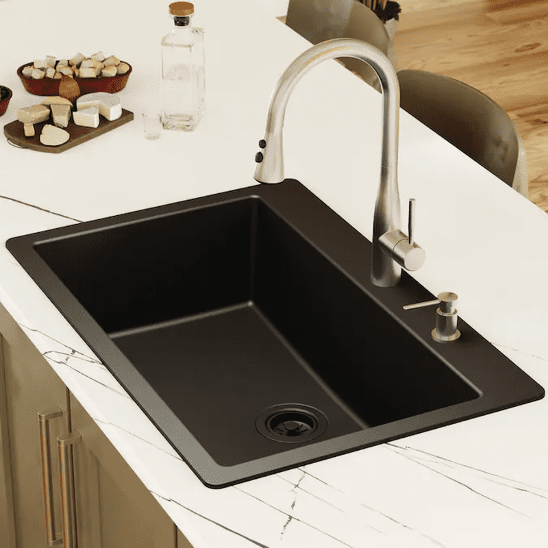 Drop-In or Undermount 33.0-In X 22.0-In Quartz Single Bowl Kitchen Sink - Image 3