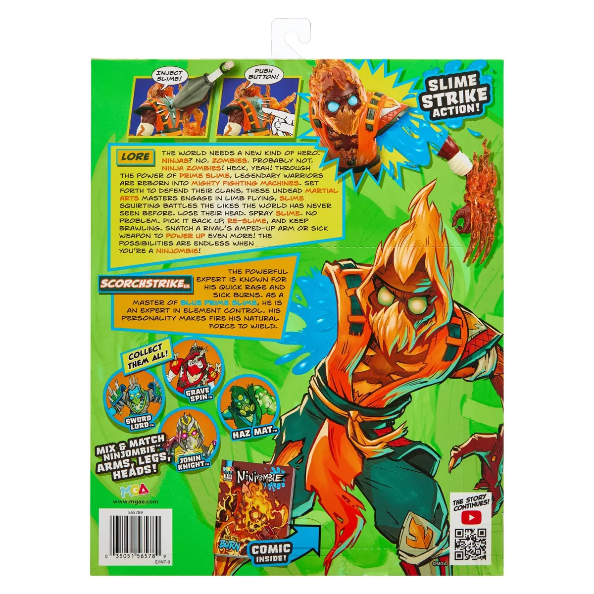 Ninjombie Action Figure - Scorchstrike, Ninja Zombie with Slime, Ages 3+ - Image 7