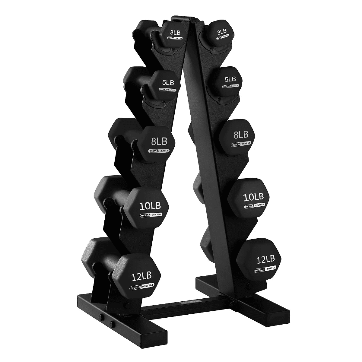 Holahatha Hex Dumbbell Set with Hand Weights and Storage Rack - Image 17