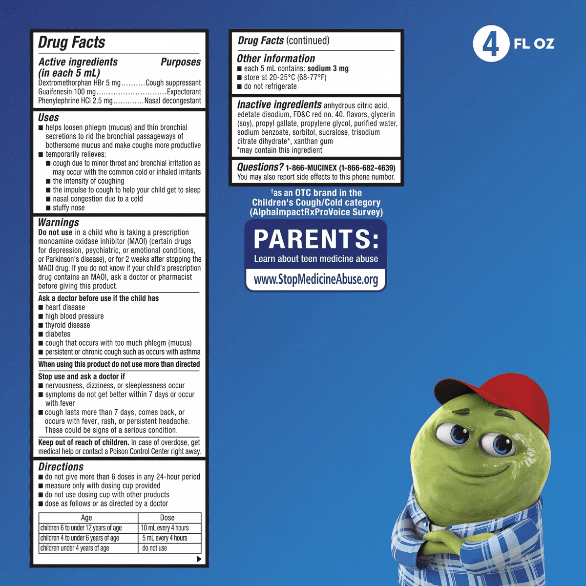 Mucinex Children'S Multi-Symptom Cold Medicine Liquid - Very Berry - 4 Fl Oz - Image 9