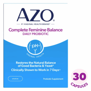AZO Complete Feminine Balance, Daily Probiotic for Women, Supports Vaginal Health Capsules - 30Ct