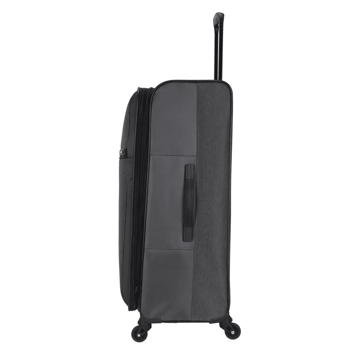 Skyline Softside Large Checked Spinner Suitcase - Gray Heather: Expandable Spinner - Image 2