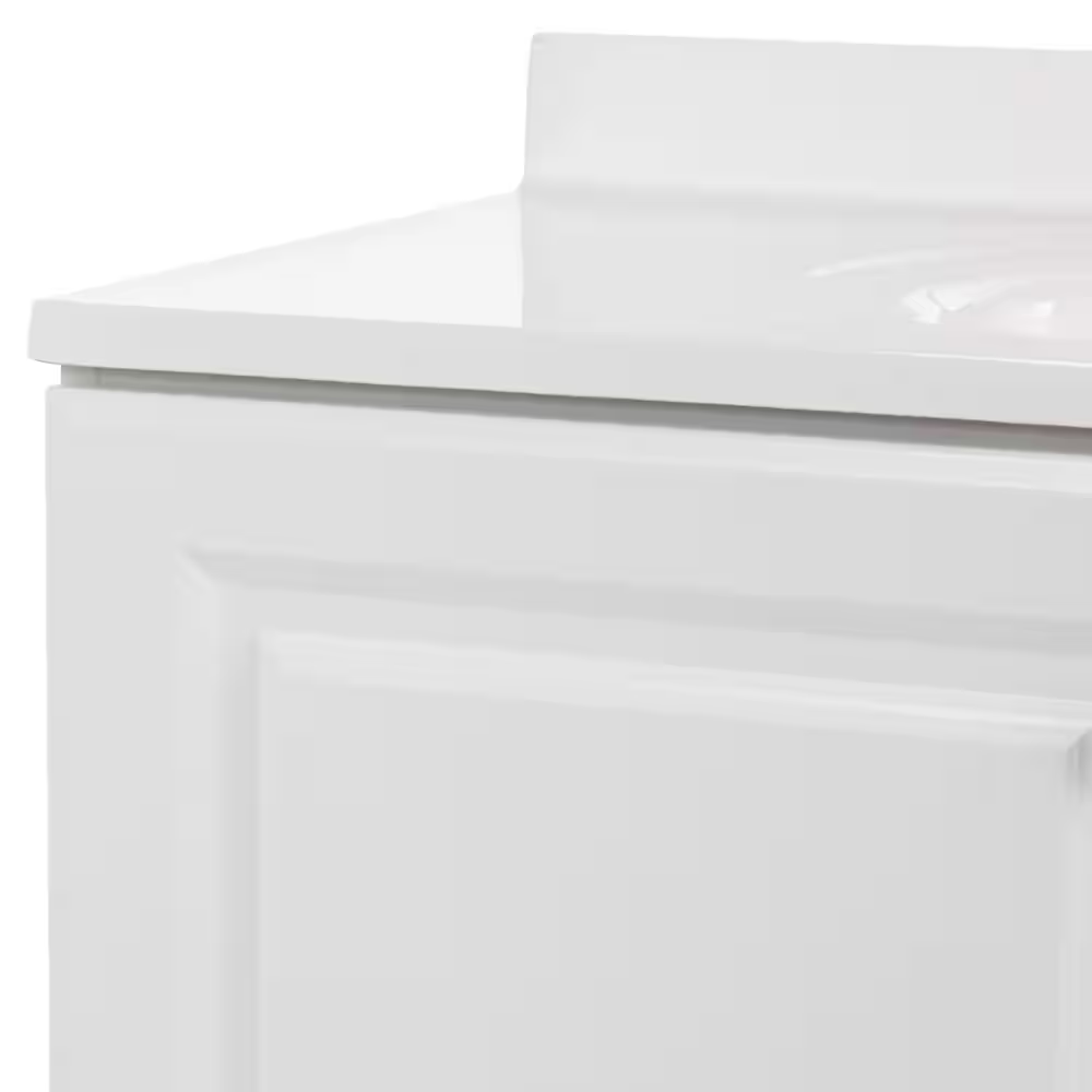 37 In. Single Sink White Bath Vanity with Cultured Marble Top (Assembled) - Image 13