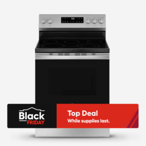 Crisp Mode 30-In Glass Top 5 Burners 5.3-Cu Ft Freestanding Electric Ran ( Stainless Steel )