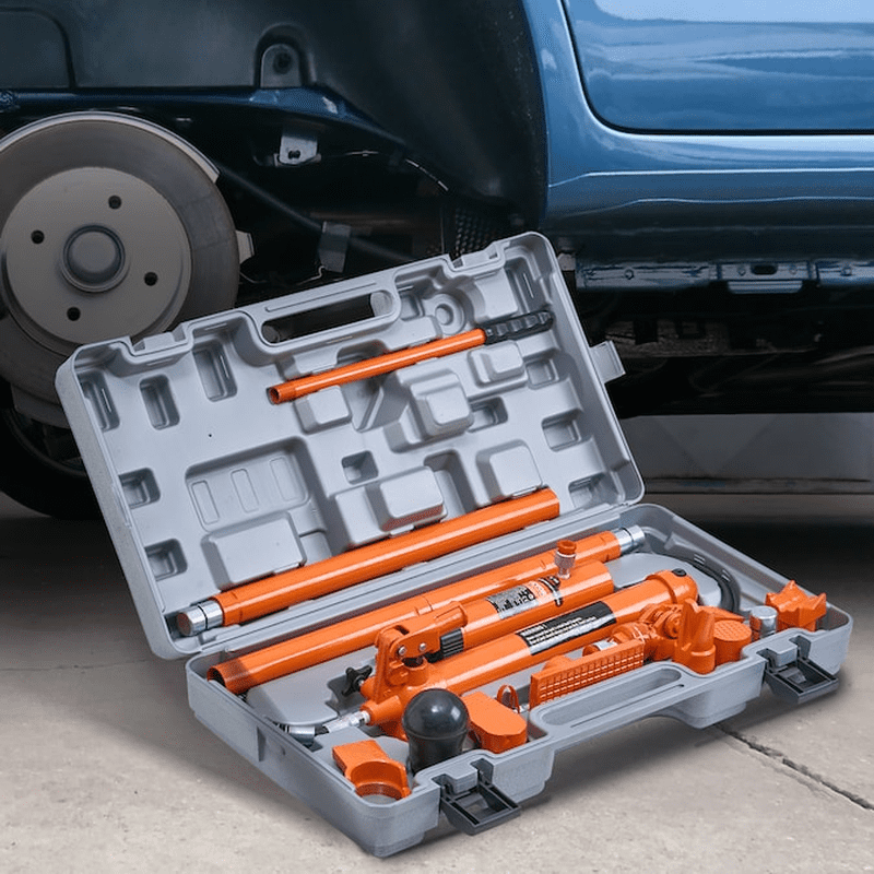 Orange 12-Ton Steel Hydraulic Jack Kit - Image 2