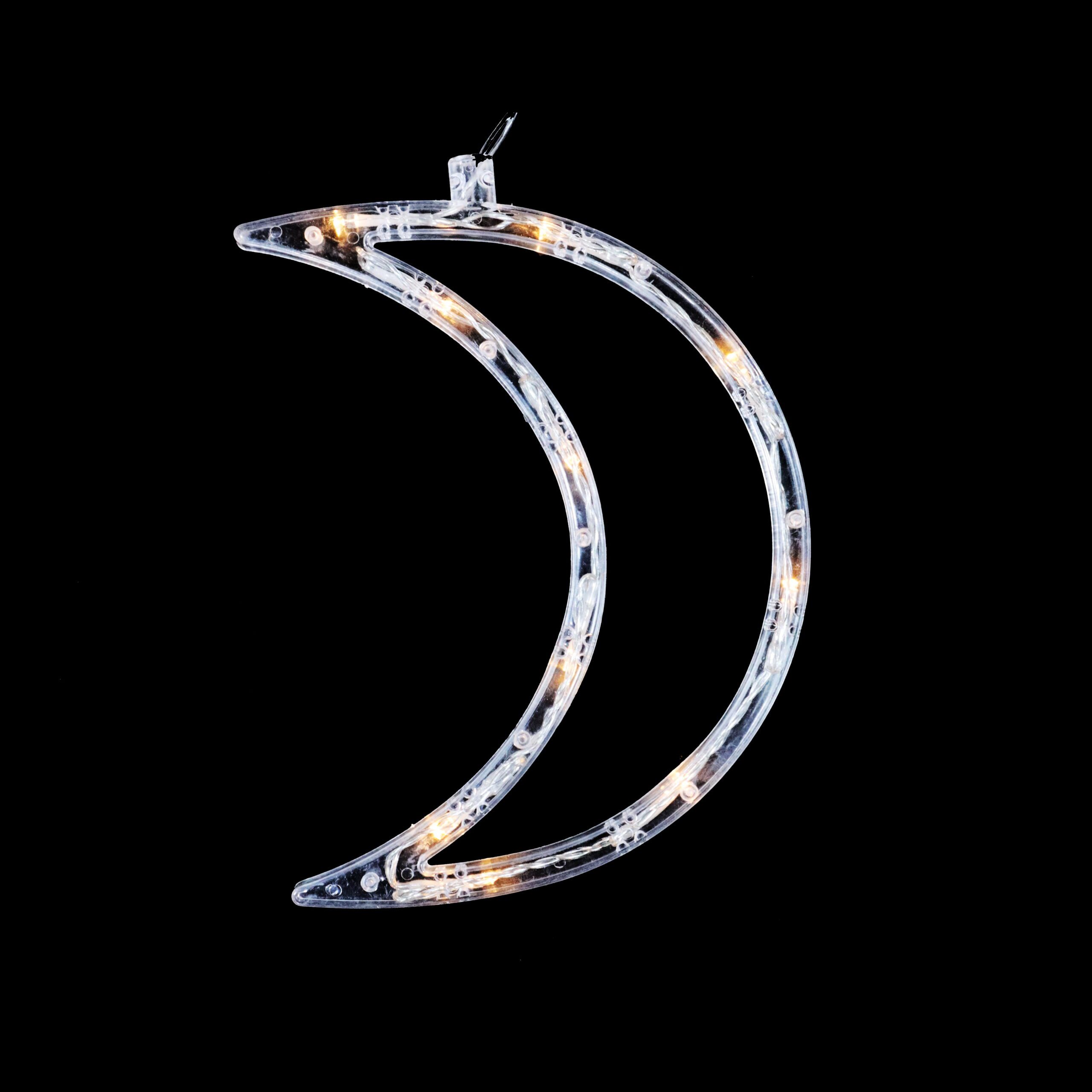 144-Count Indoor Battery Operated Warm White LED Curtain Lights with Stars and Moons - Image 5